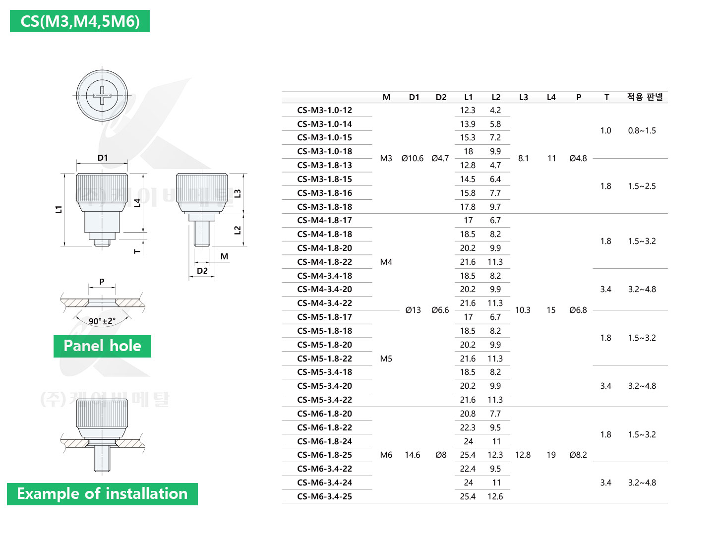 Captive M3 Thread Insert Captive screw (M3~M6) > BOLT/NUT | (주)케이비메탈
